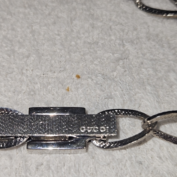 GUCCI AUTHENTIC WOMEN'S VINTAGE SILVER LINK BELT. LOGO ON CLASP. 📸 - Picture 3 of 12